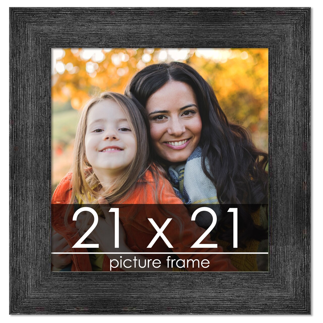 Square Contemporary Black Picture Frame - UV Acrylic, Foam Board Backing, Hanging Hardware